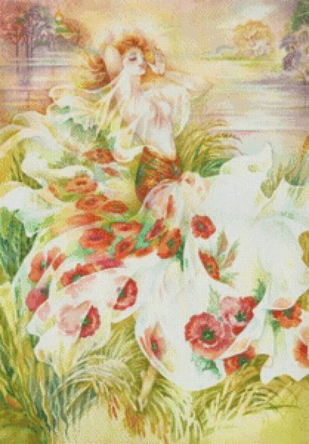 Цыганка - платье, цветы, девушка, лето - предпросмотр