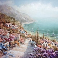 Схема вышивки «Городок у моря»