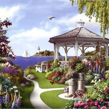 Схема вышивки «Беседка у моря»