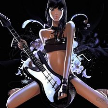 Схема вышивки «девушка с гитарой»