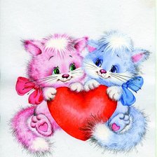 Схема вышивки «котята»