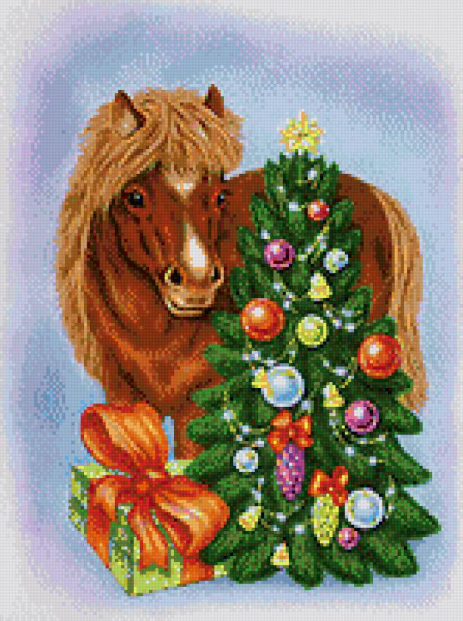 год лошади - елка, лошадь, новый год - предпросмотр