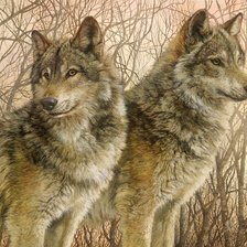 Схема вышивки «Волки»