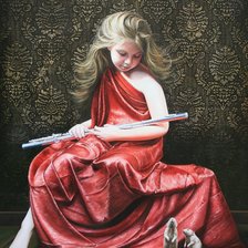 Схема вышивки «Девочка с флейтой»