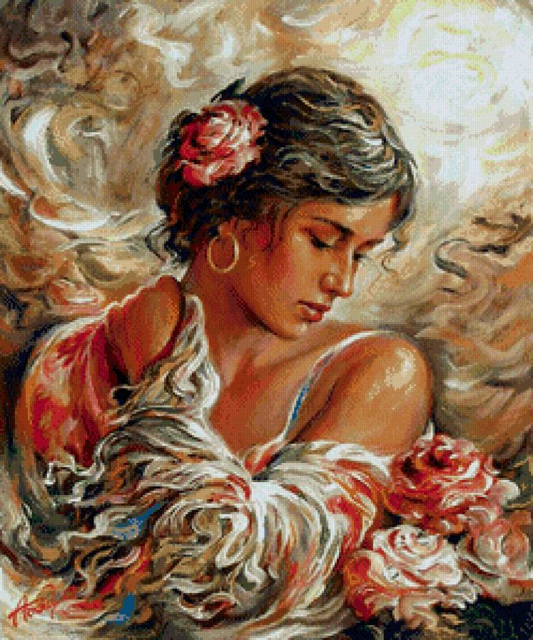 Испанка - красавица, дама, девушка - предпросмотр