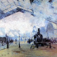 Схема вышивки «Вокзал Сен-Лазар в Париже_Клод Моне»