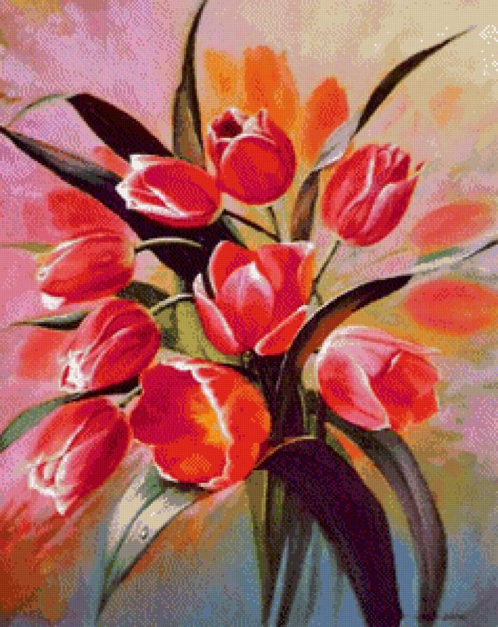 Серия "Букет" - букет, тюльпаны, цветы - предпросмотр