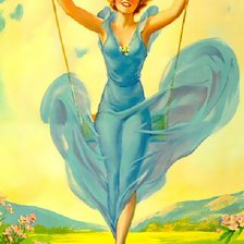 Схема вышивки «НА качелях»