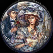 Схема вышивки «Кавалер и леди»