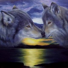 Схема вышивки «волки»