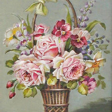 Схема вышивки «розы в корзине»