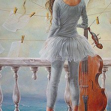 Схема вышивки «Балерина с контрабасом»