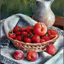 Схема вышивки «Натюрморт с персиками»