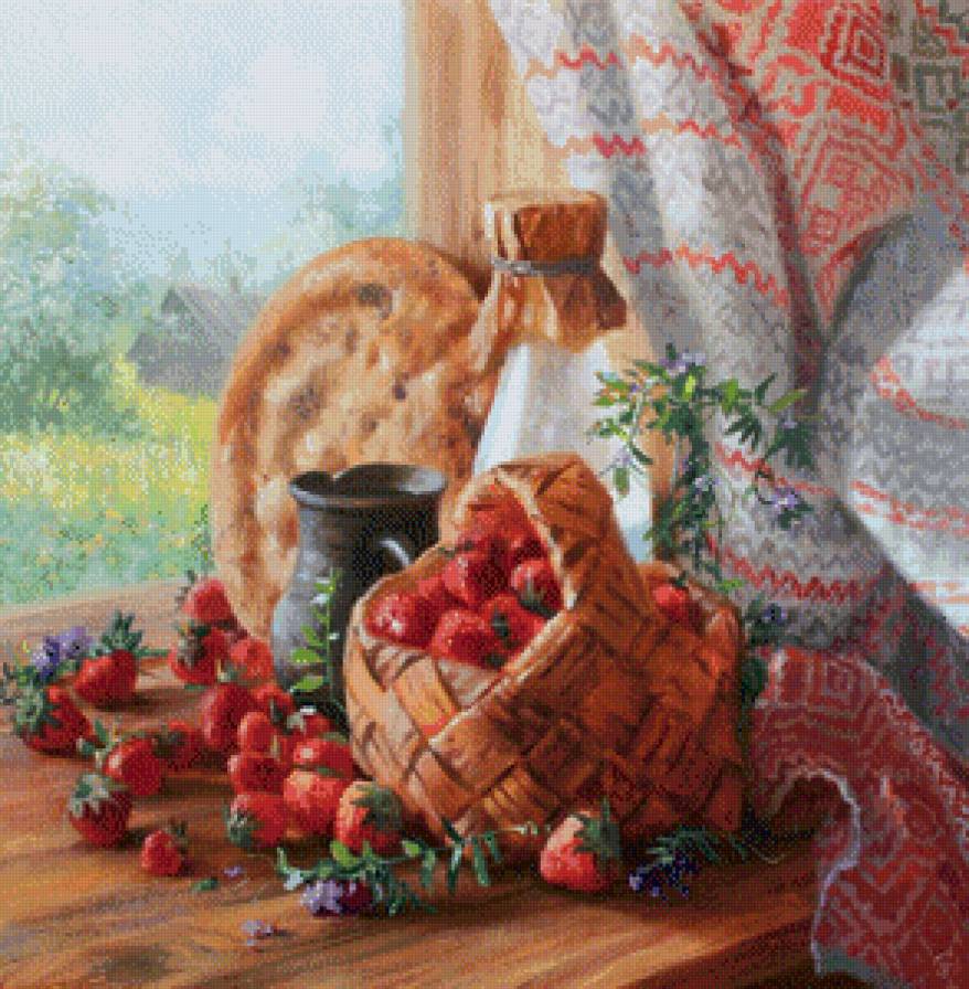 Натюрморт с клубникой - натюрморт, клубника, ягоды - предпросмотр