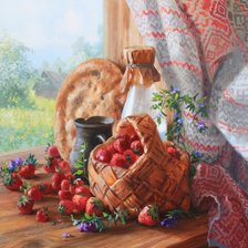 Схема вышивки «Натюрморт с клубникой»