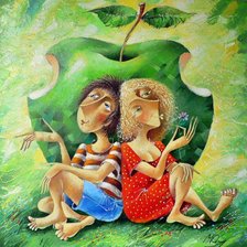 Схема вышивки «Пара влюбленных...»