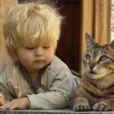 Схема вышивки «ditina z kotikom»