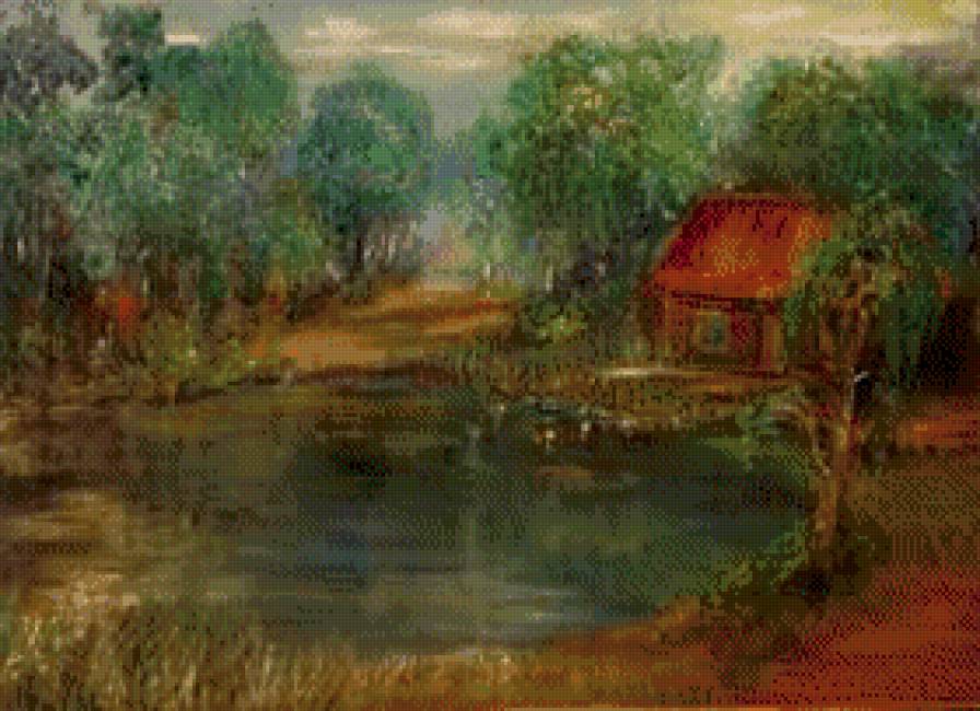 domik oseniu - domik, ocen, ziwopis, pejzaz - предпросмотр