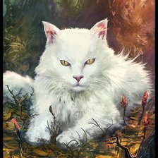 Схема вышивки «белый кот»