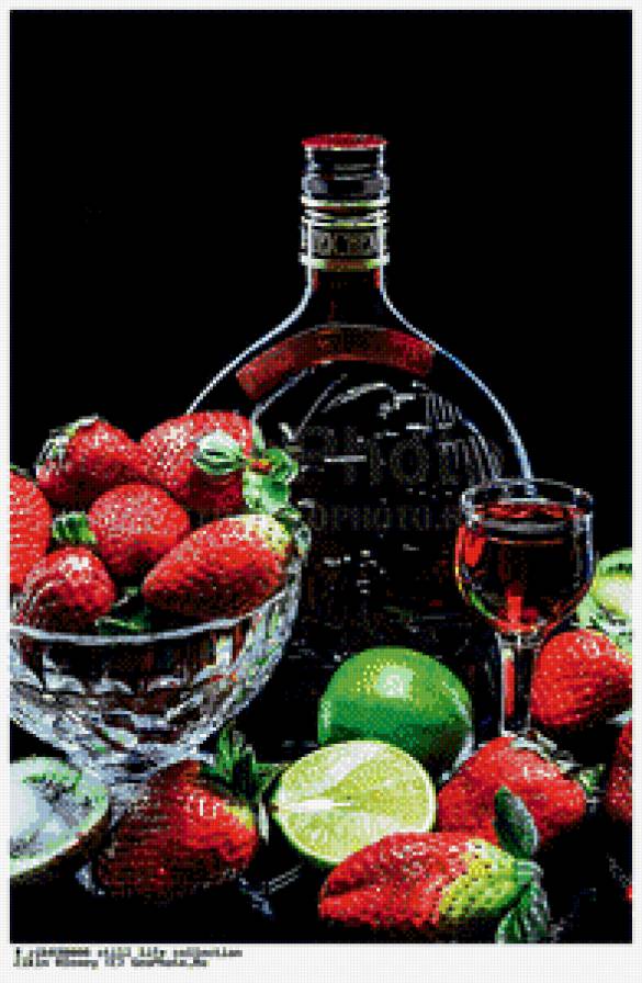 Фрукты с бренди - натюрморт, фрукты, бокал - предпросмотр