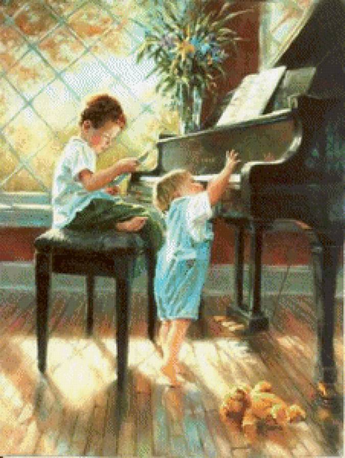 маленькие музыканты - музыка картины живопись дети - предпросмотр