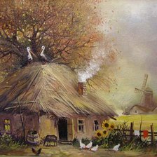 Схема вышивки «деревушка»