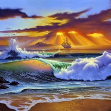 Схема вышивки «море»