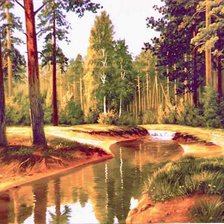 Схема вышивки «сосновый лес»