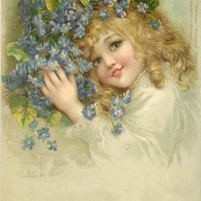 Схема вышивки «Девочка с незабудками»