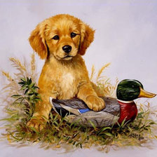 Схема вышивки «Щенок»