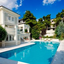 Схема вышивки «котедж с бассейном»