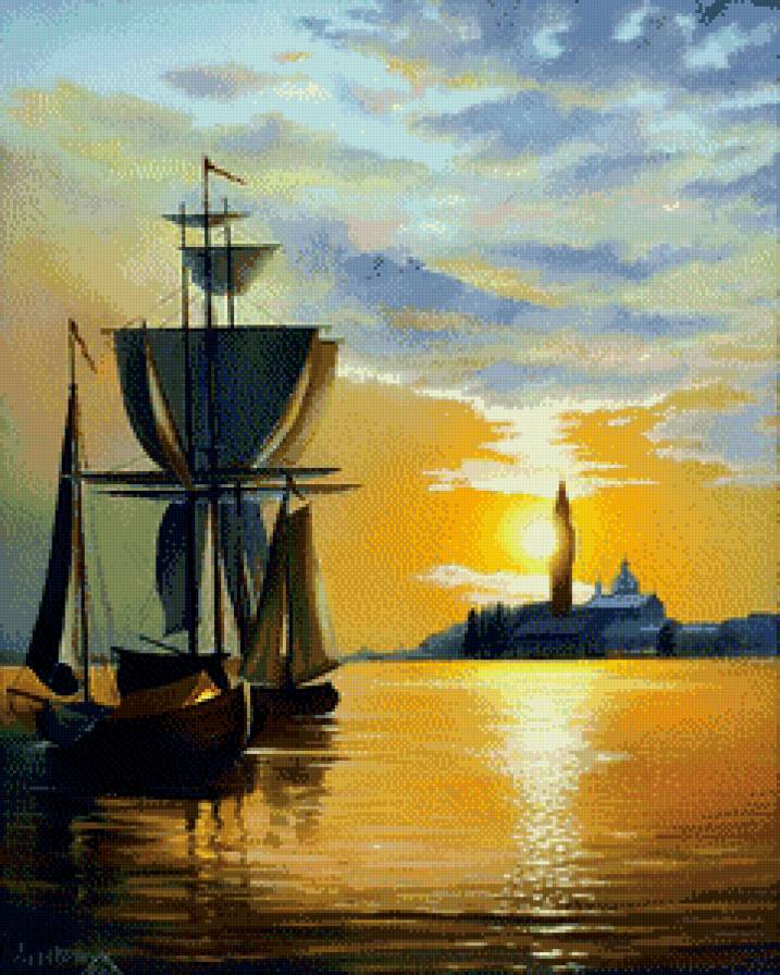 Серия "Пейзажи" - корабль, море, пейзаж - предпросмотр