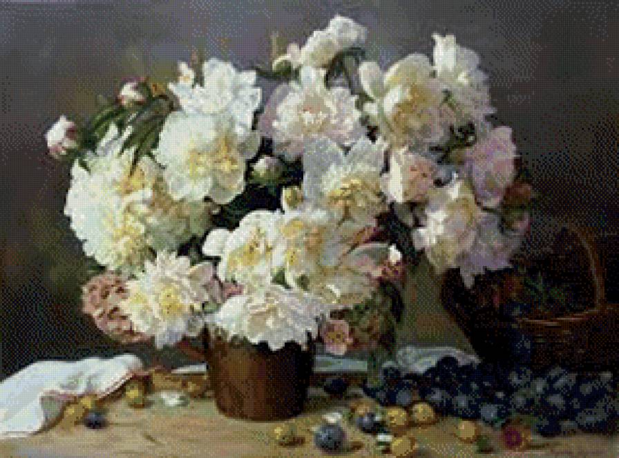 peonie - ziwopis, peonie, cwety - предпросмотр