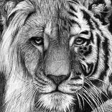 Схема вышивки «тигролев»