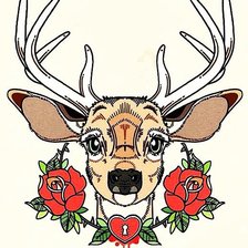 Схема вышивки «Олень»