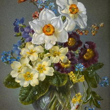 Схема вышивки «Букет с нарцисами»