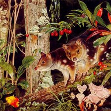 Схема вышивки «Лесная пара»