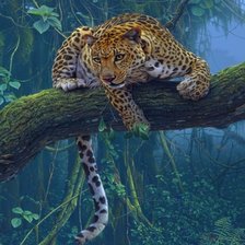 Схема вышивки «гепард на дереве»