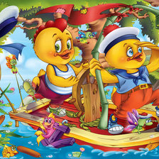 Схема вышивки «утята-моряки-2»