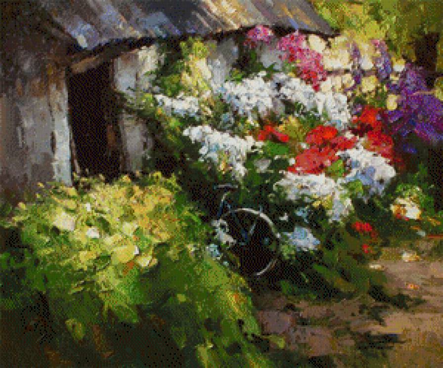 pejzaz - ziwopis, leto, cwety, pejzaz, priroda - предпросмотр