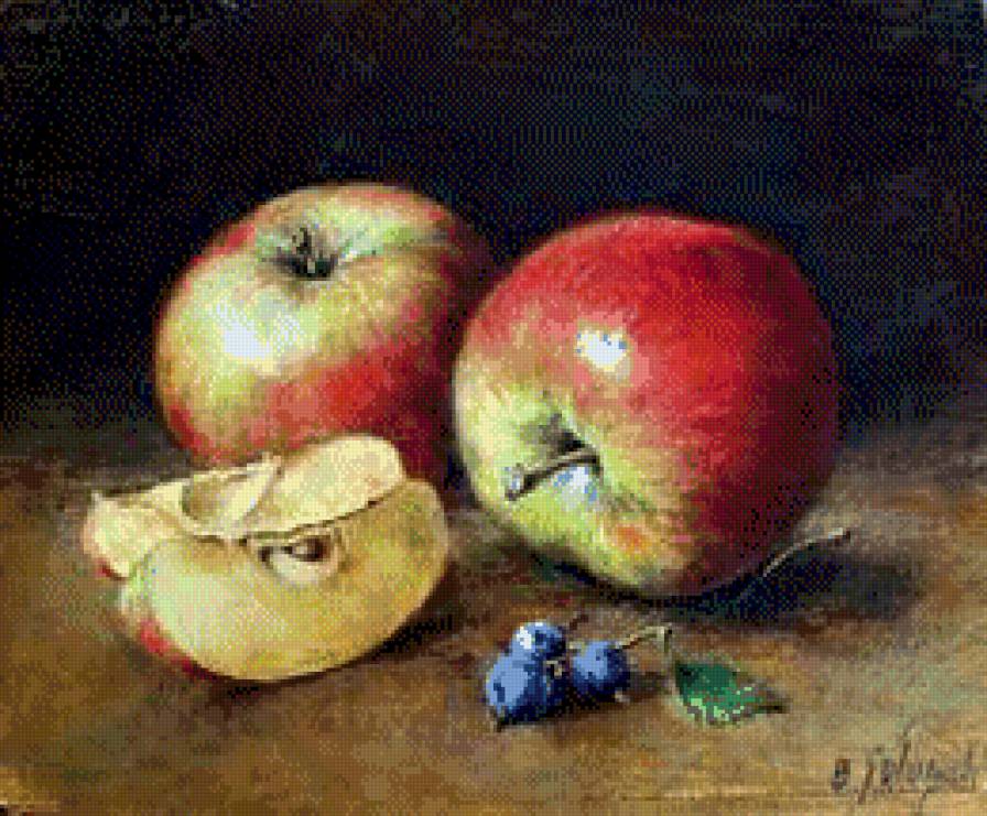 naturmort z jablokami - ziwopis, naturmort - предпросмотр