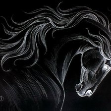 Схема вышивки «конь монохром»