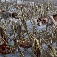 Схема вышивки «охота на фазанов»