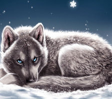 Схема вышивки «волк»