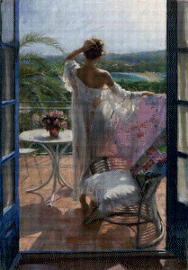 картина Висенте Ромеро Редонде - лето, картина, девушка, искусство - предпросмотр