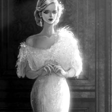 Схема вышивки «дамочка»