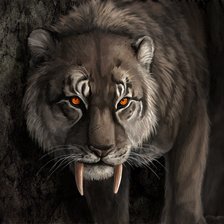 Схема вышивки «соблезубый тигр»