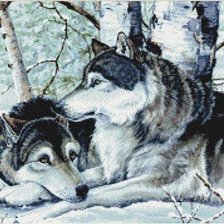 Схема вышивки «волки»