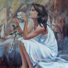 Схема вышивки «dziewczyna z kwiatem»