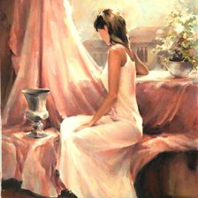 dewoczka z cwetami,ziwopis